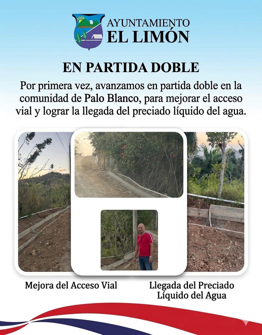 Junta Distrital El Limón VG Instalación del sistema de agua Calabaza arriba- Palo Blanco en un acuerdo de cooperación con Claudio Rafael Francisco